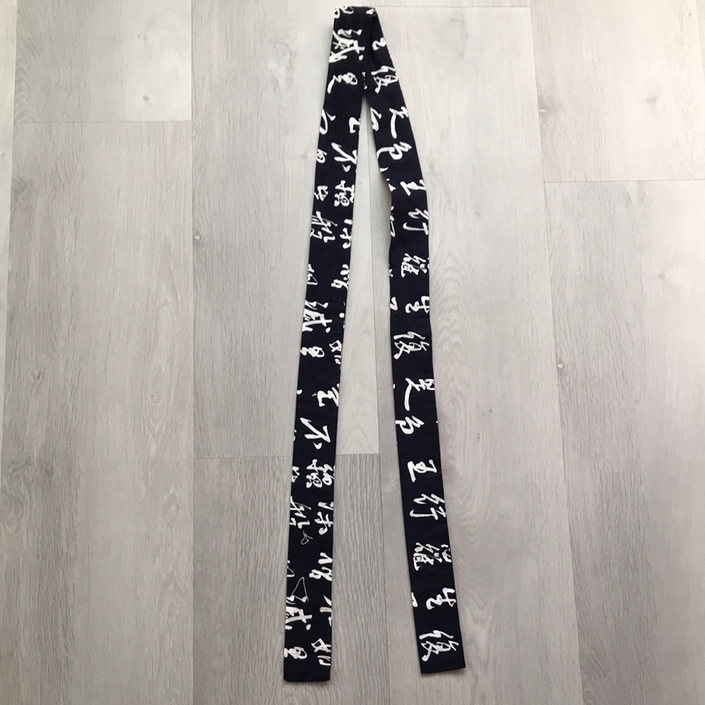 ADULT NAVY WHITE JAPANESE SASH KIMONO OBI BELT - Picture 2 of 5